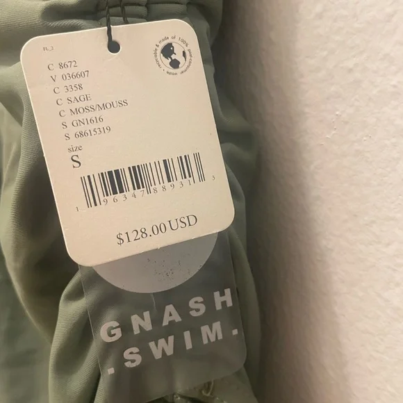 FP Movement Gnash Swim Sage Green One Piece Swimsuit with Adjustable Side Ties - Picture 7 of 7